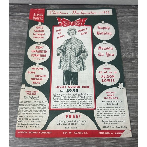 Alison Bowes Christmas Catalog Fashion Booklet Paperback 1955 - Picture 1 of 4
